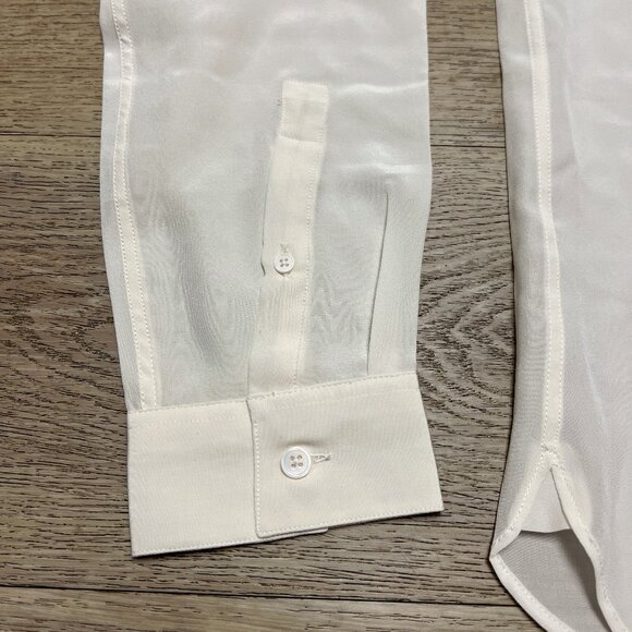 The Kooples white button down Silk Shirt NWOT Slim Long Sleeve Size Large - Picture 2 of 13